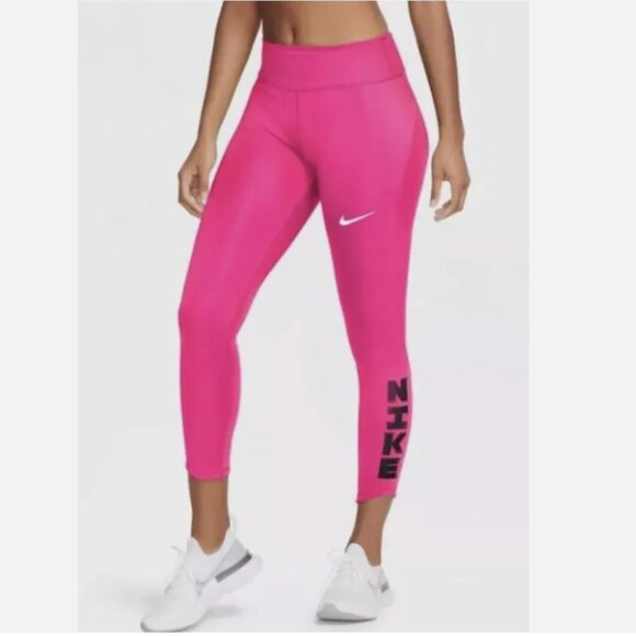 Nike Womens Hot Pink Icon Clash Fast Tight Fit 7/8 Running Tight/Leggings - Picture 1 of 12